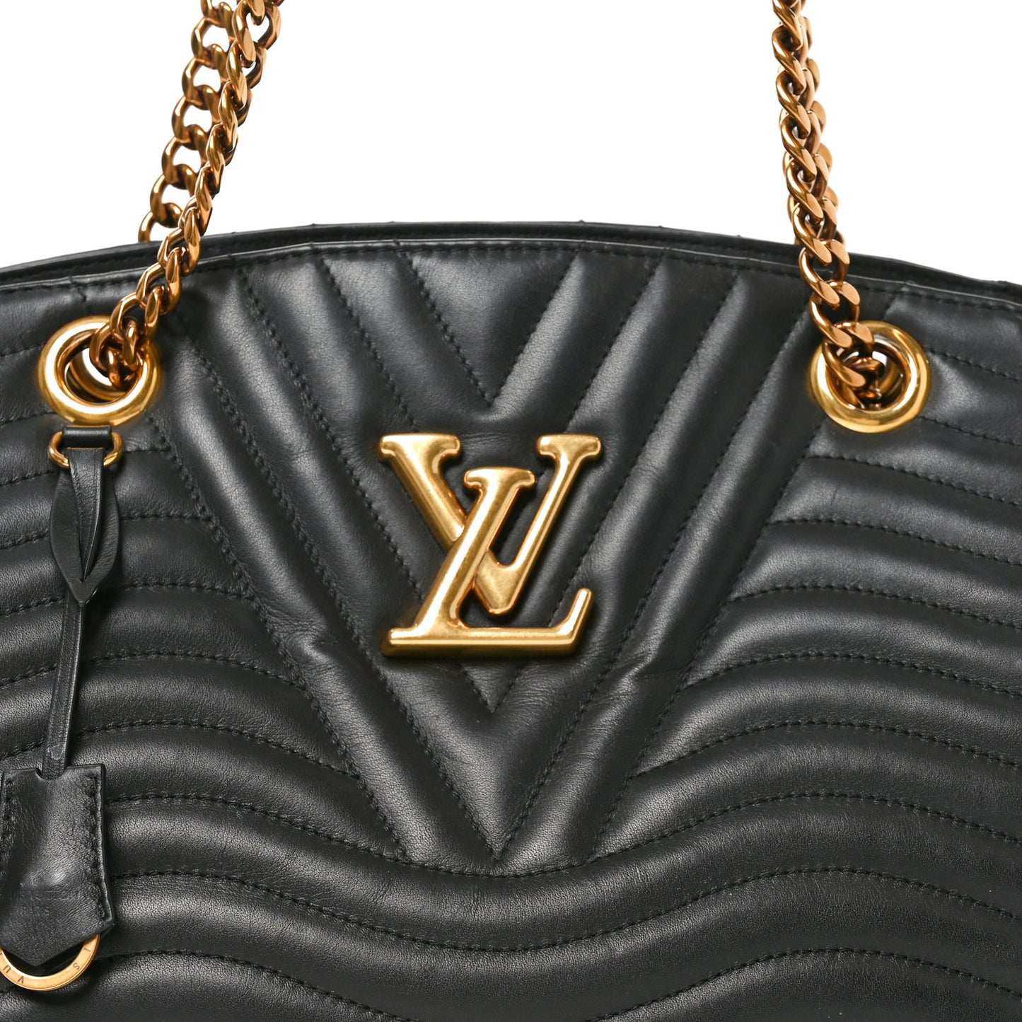 Calfskin New Wave Chain Tote Black