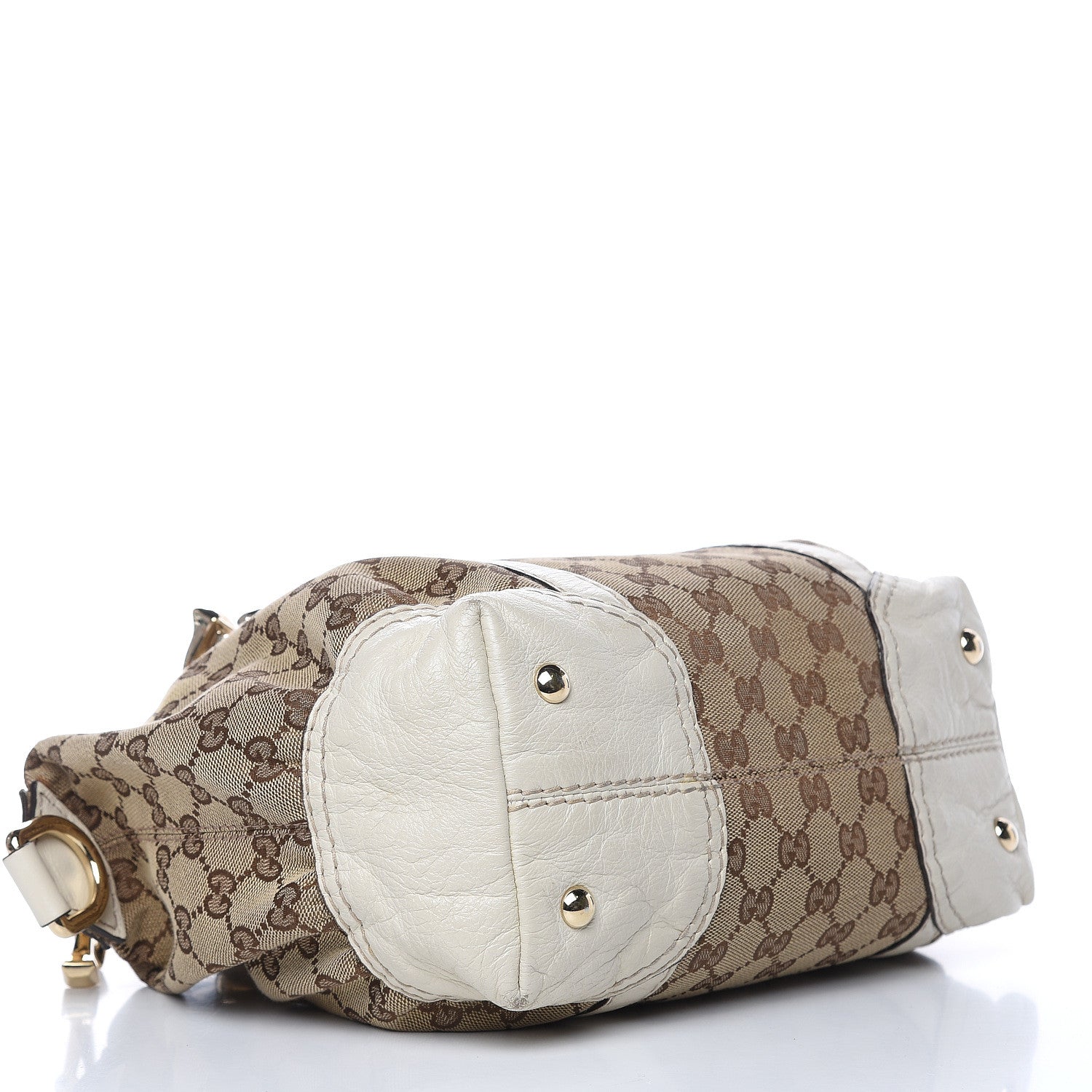 Gucci Monogram Equestrian Horseshoe Bowler White 4 of 19