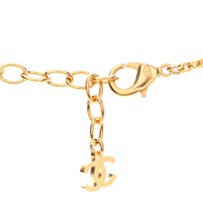 Chanel Crystal Sparkling Wheat CC Necklace Gold 4 of 5