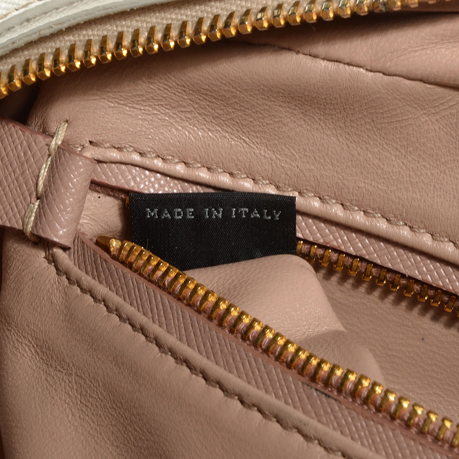 Prada Saffiano Lux Pochette Cammeo Talco 7 of 9