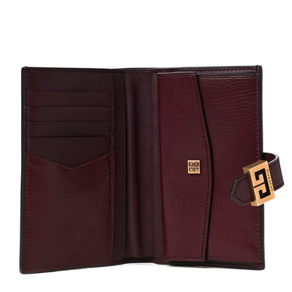 Givenchy Goatskin Diamond Quilted GV3 Medium Wallet Aubergine 4 of 4