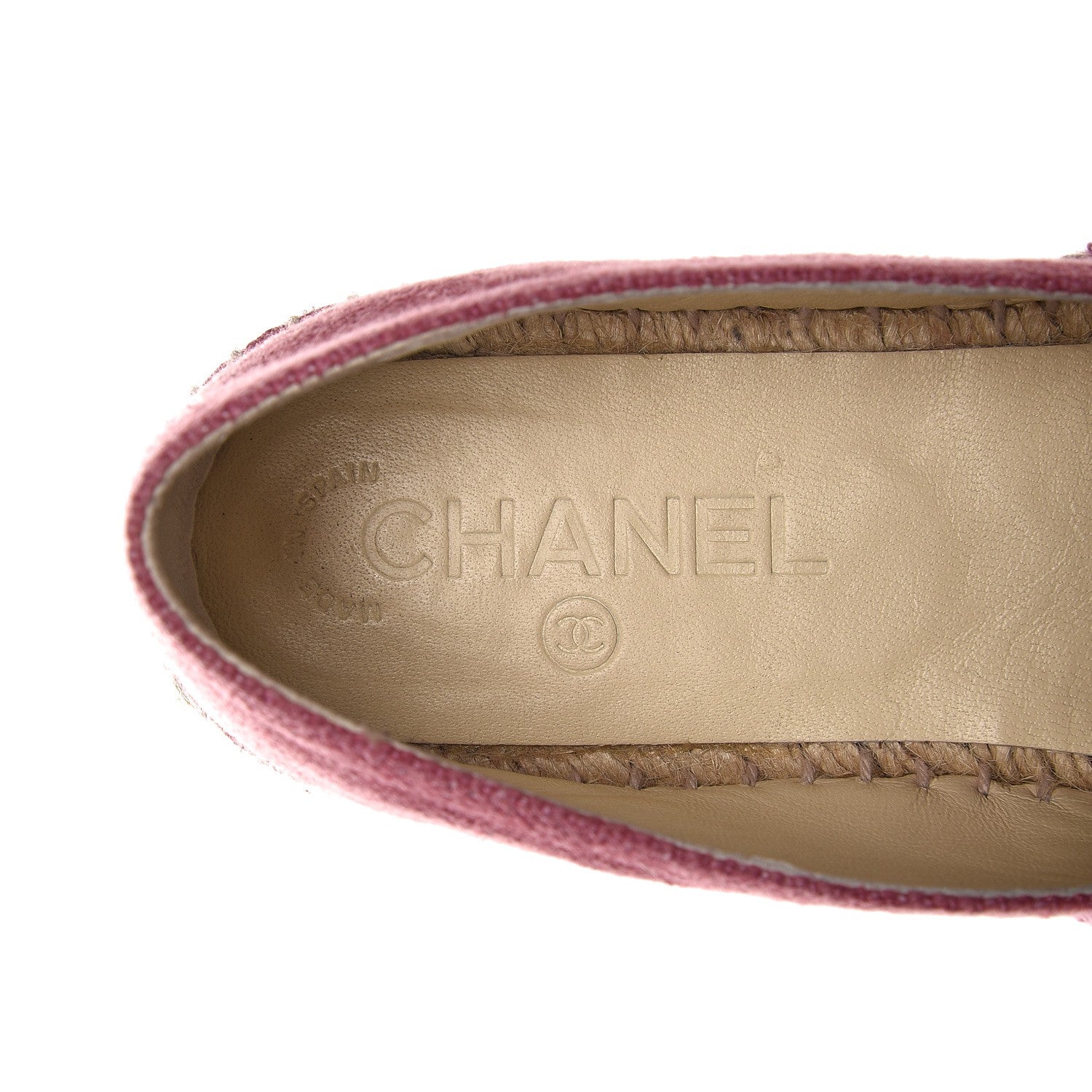 Chanel Linen CC Espadrilles 37 Pink Black 5 of 10