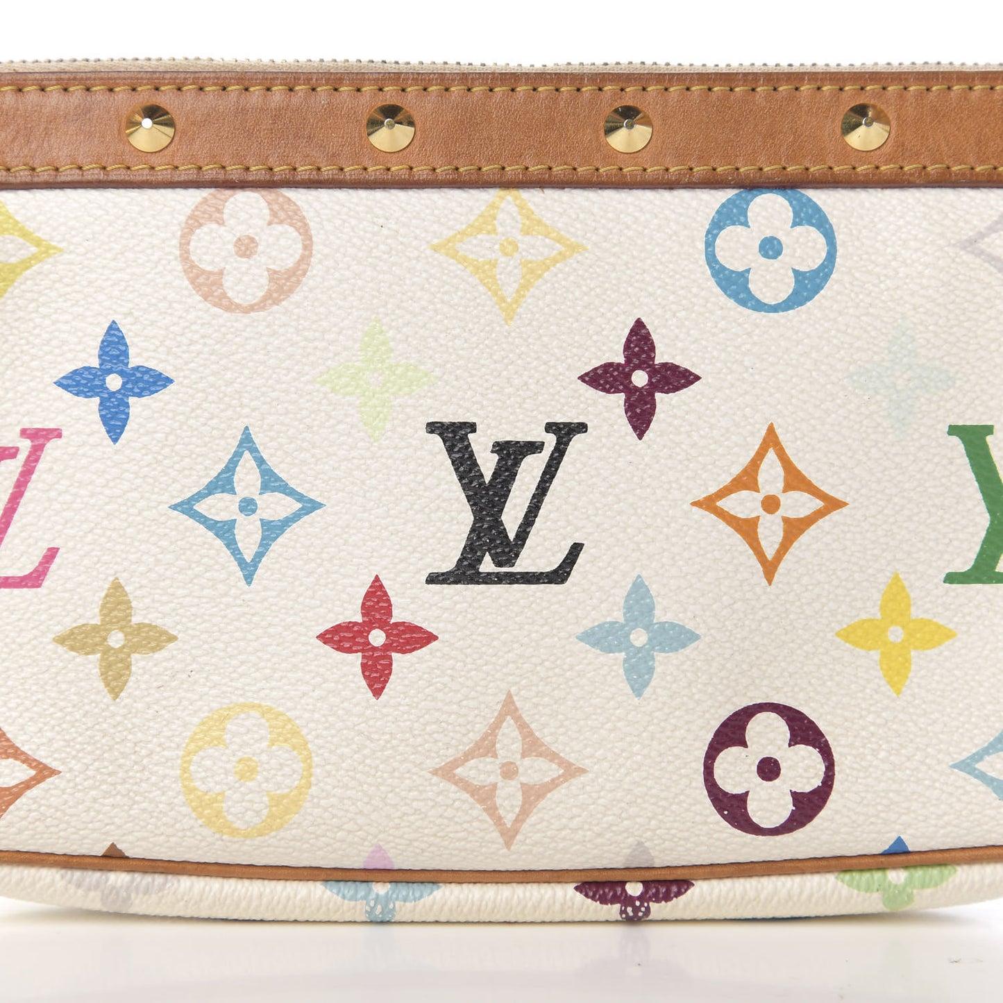 Monogram Multicolor Pochette Accessories White