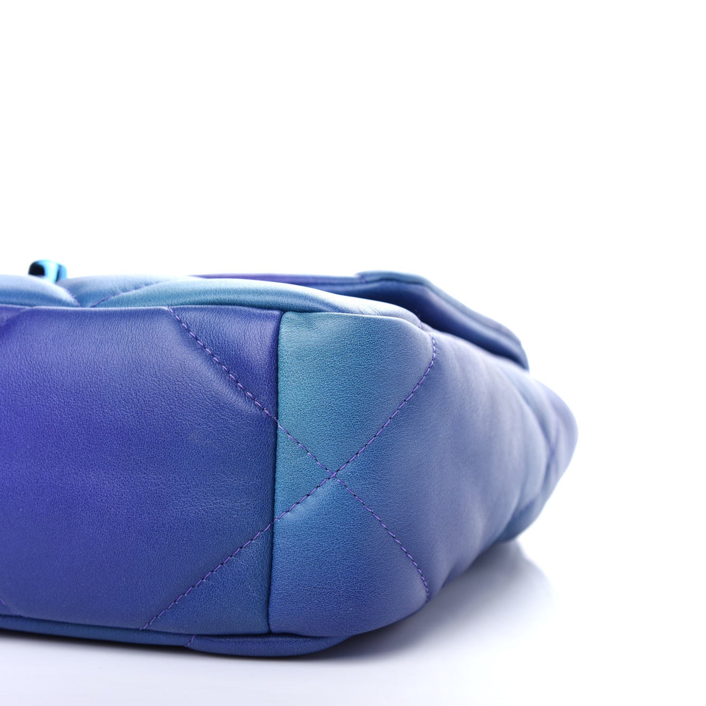 Tie Dye Calfskin Quilted Medium Chanel 19 Flap Blue Purple