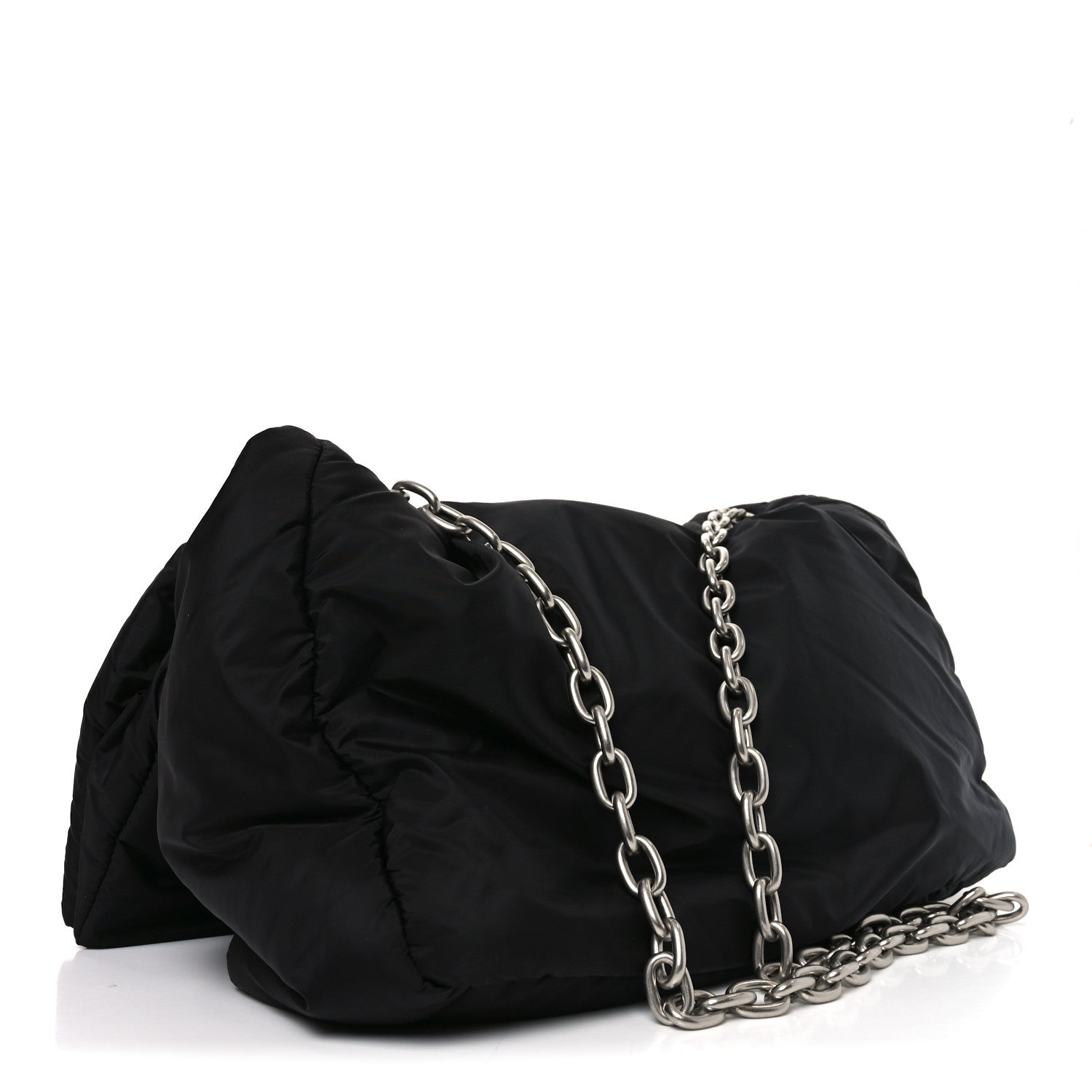 BALENCIAGA　巾着　ナイロン Balenciaga Nylon Large Monaco Chain Shoulder Bag Black 1831834