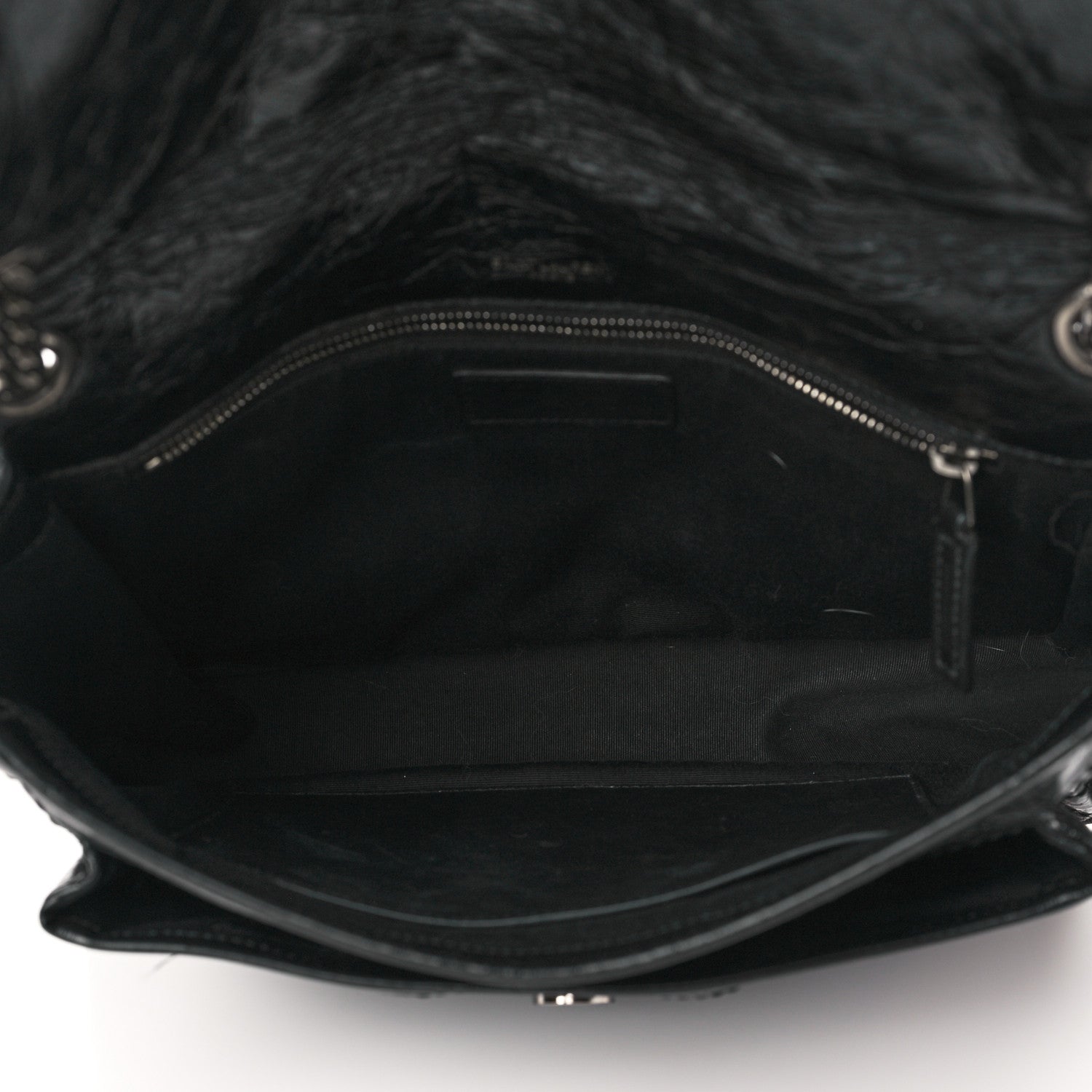 Saint Laurent Crinkled Calfskin Matelasse Monogram Medium Niki Chain Satchel Black 5 of 9
