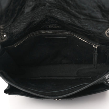 Saint Laurent Crinkled Calfskin Matelasse Monogram Medium Niki Chain Satchel Black 5 of 9