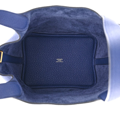 Hermes Taurillon Clemence Picotin Lock 18 PM Bleu Saphir 5 of 11