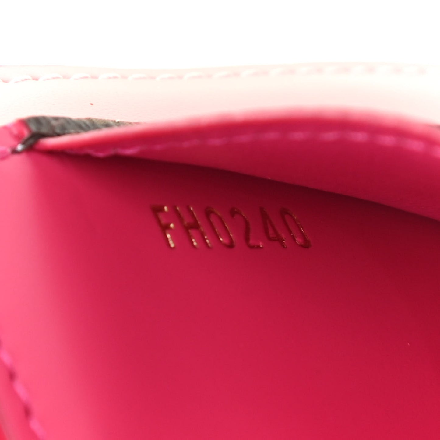 Monogram Blooming Flowers Zipped Card Holder Hot Pink Rose Ballerine