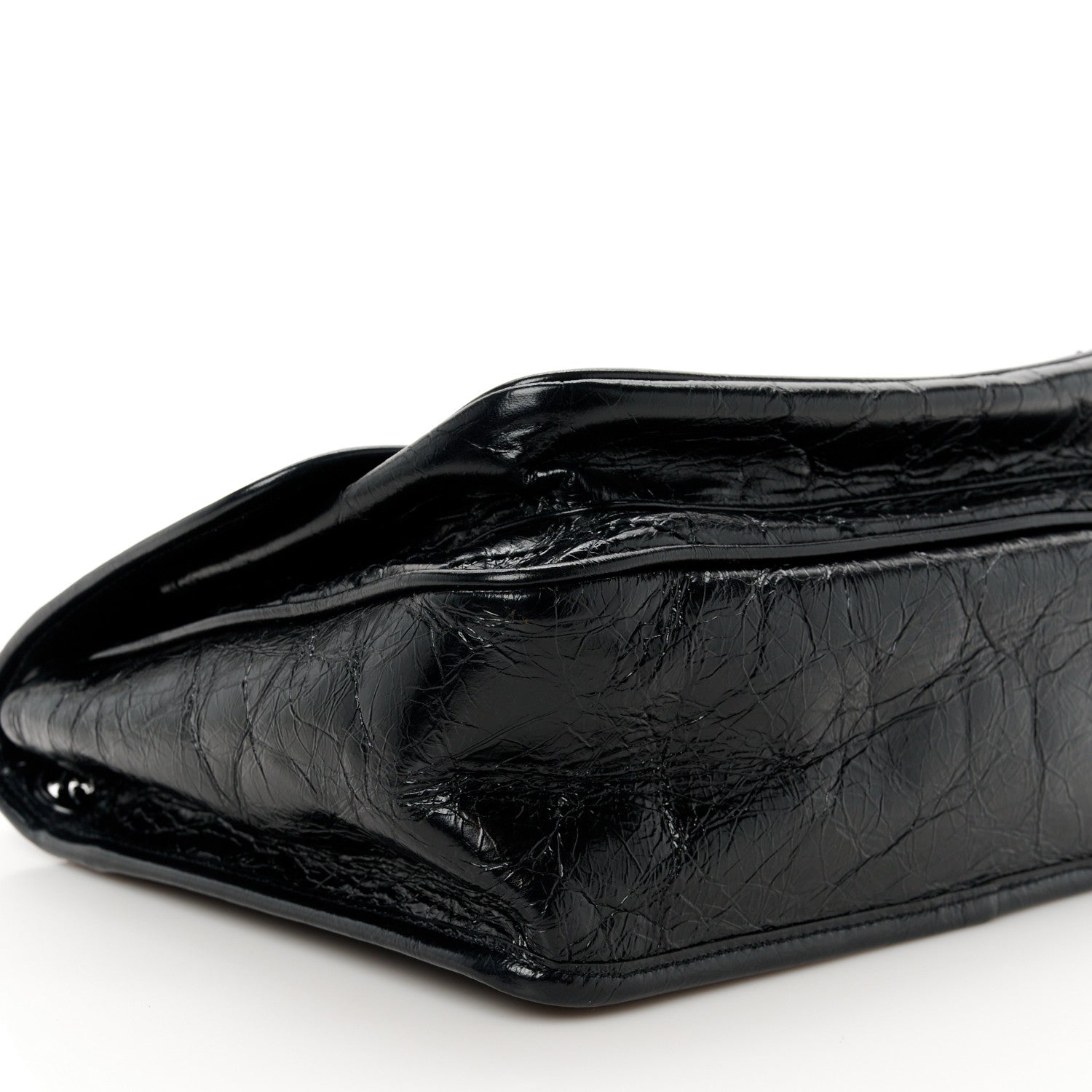 Saint Laurent Crinkled Calfskin Matelasse Monogram Medium Niki Chain Satchel Black 10 of 11