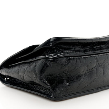 Saint Laurent Crinkled Calfskin Matelasse Monogram Medium Niki Chain Satchel Black 10 of 11