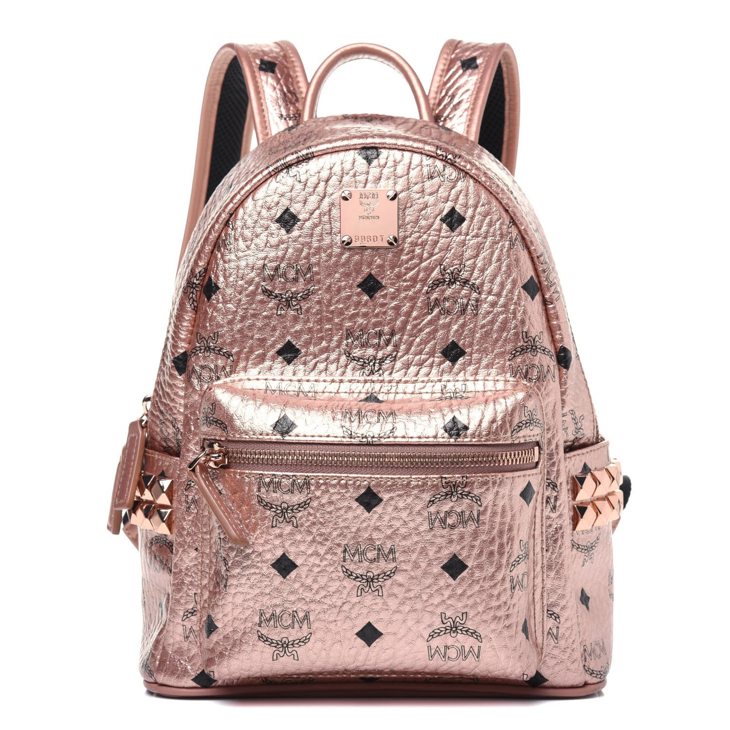 Metallic Visetos Mini Side Stud Stark Backpack Champagne Gold
