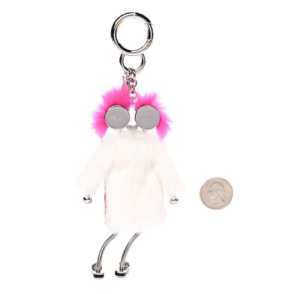 Fendi Rabbit Mink Fox Fur F is Fendi Teen Witch Bag Charm White Multicolor 2 of 3
