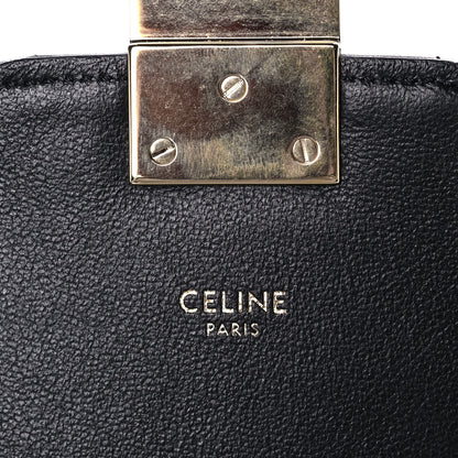 Celine Calfskin Quilted Medium C Bag Black White 8 of 10