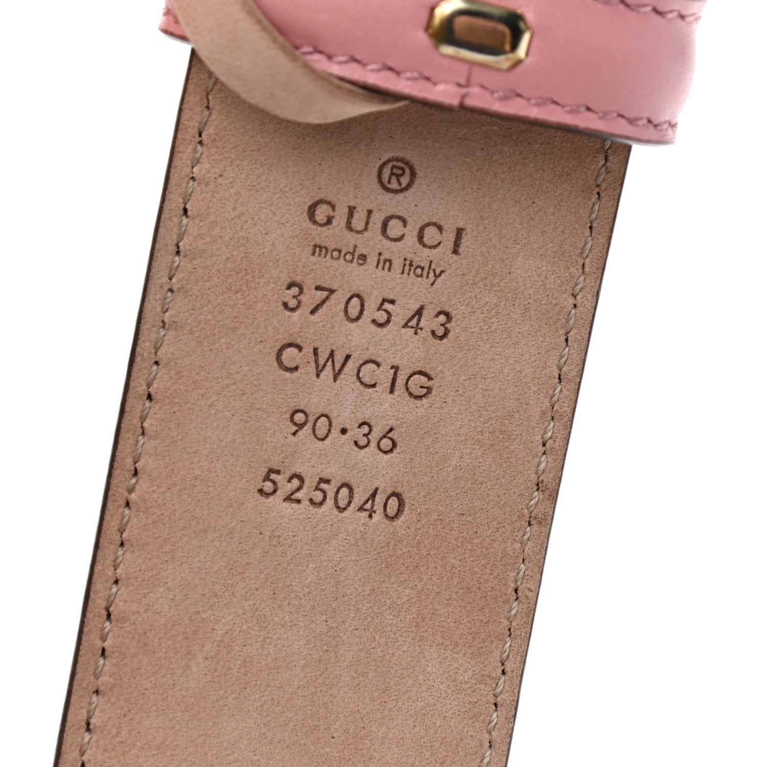 Gucci Guccissima Signature Interlocking G 37mm Belt 90 36 Rose Baby Candy 4 of 7