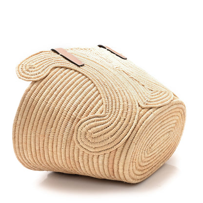 Celine Braided Raffia Calfskin Triomphe Small Panier Tan 5 of 12