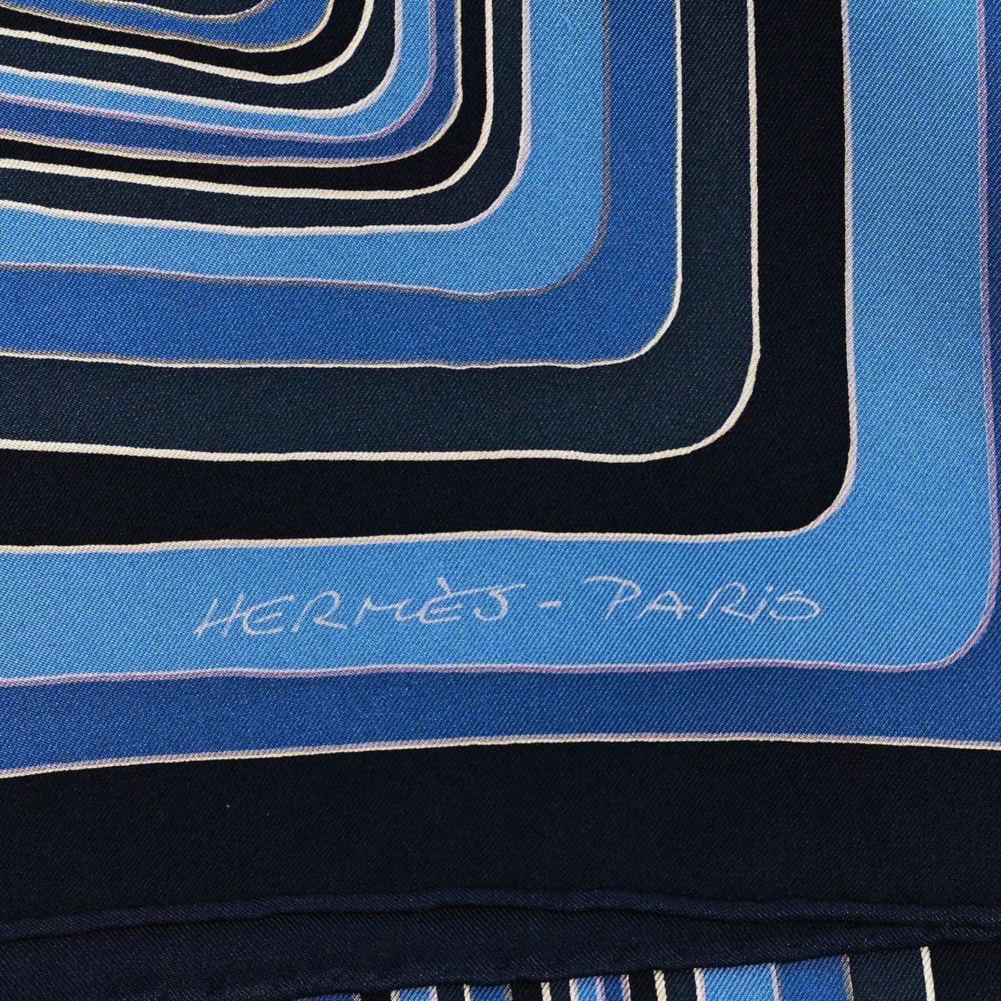 Silk Pegase Paysage Hermes Scarf 90 Marine Moyen