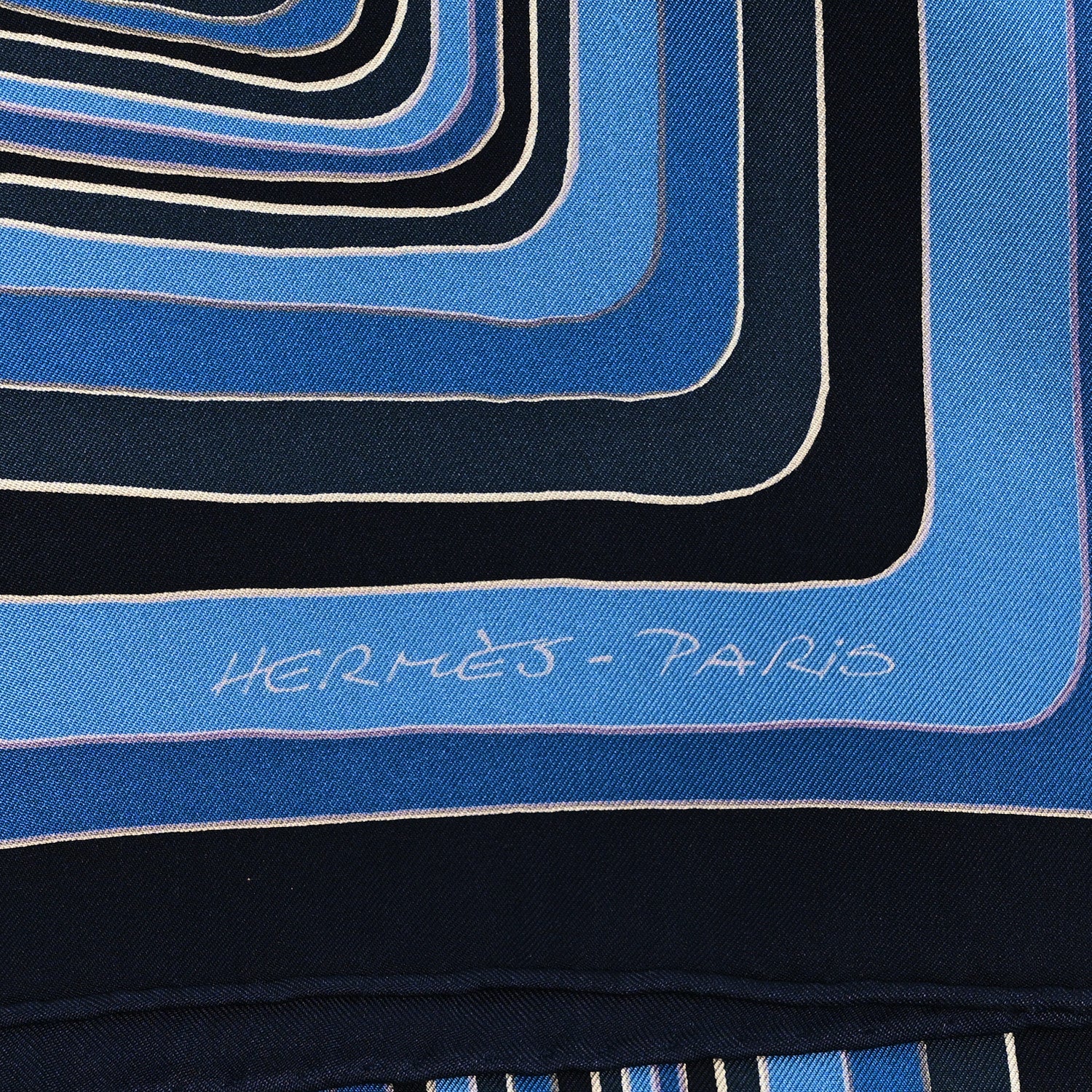 Hermes Silk Pegase Paysage Hermes Scarf 90 Marine Moyen 2 of 7