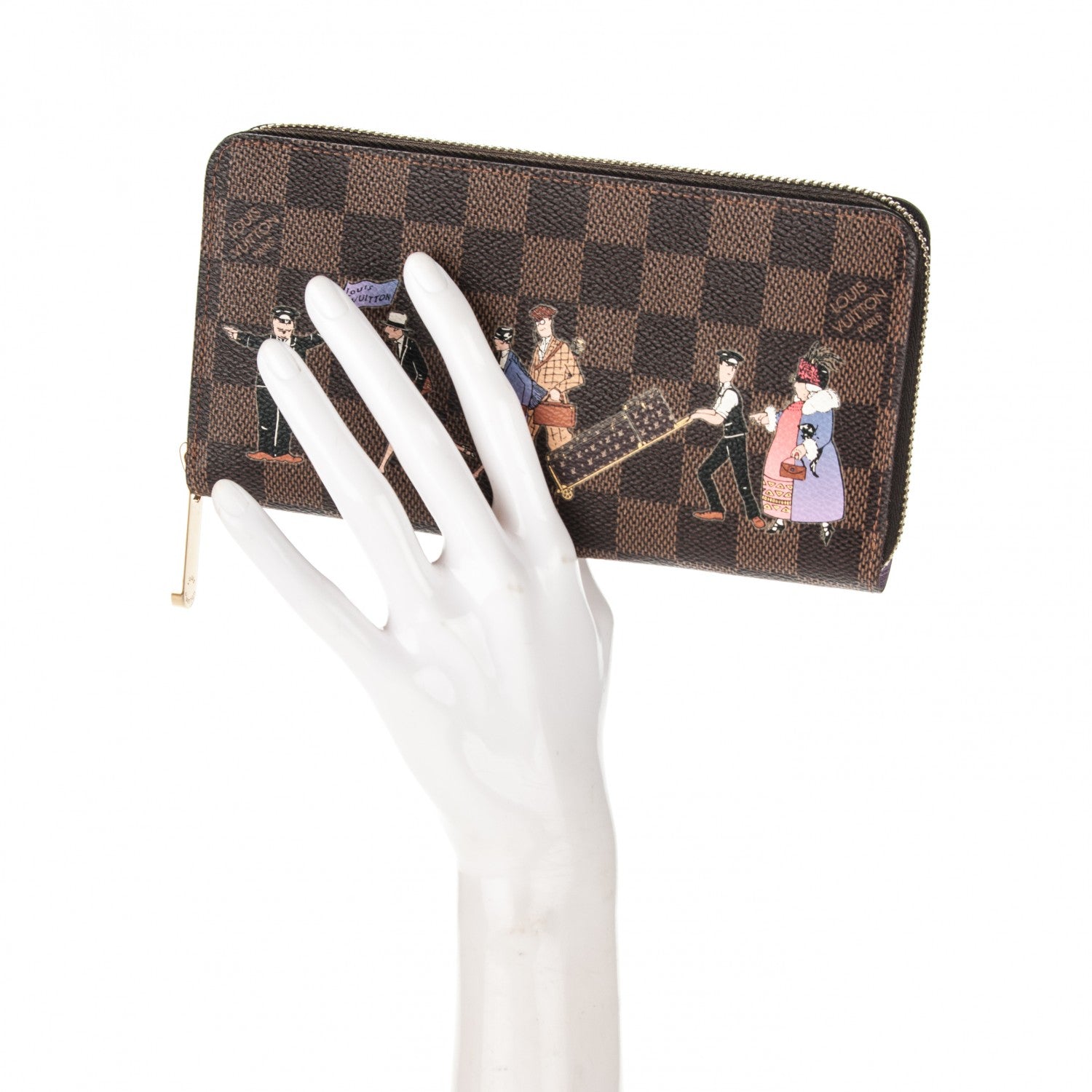 Louis Vuitton Damier Ebene Illustre Zippy Wallet Violet 2 of 7