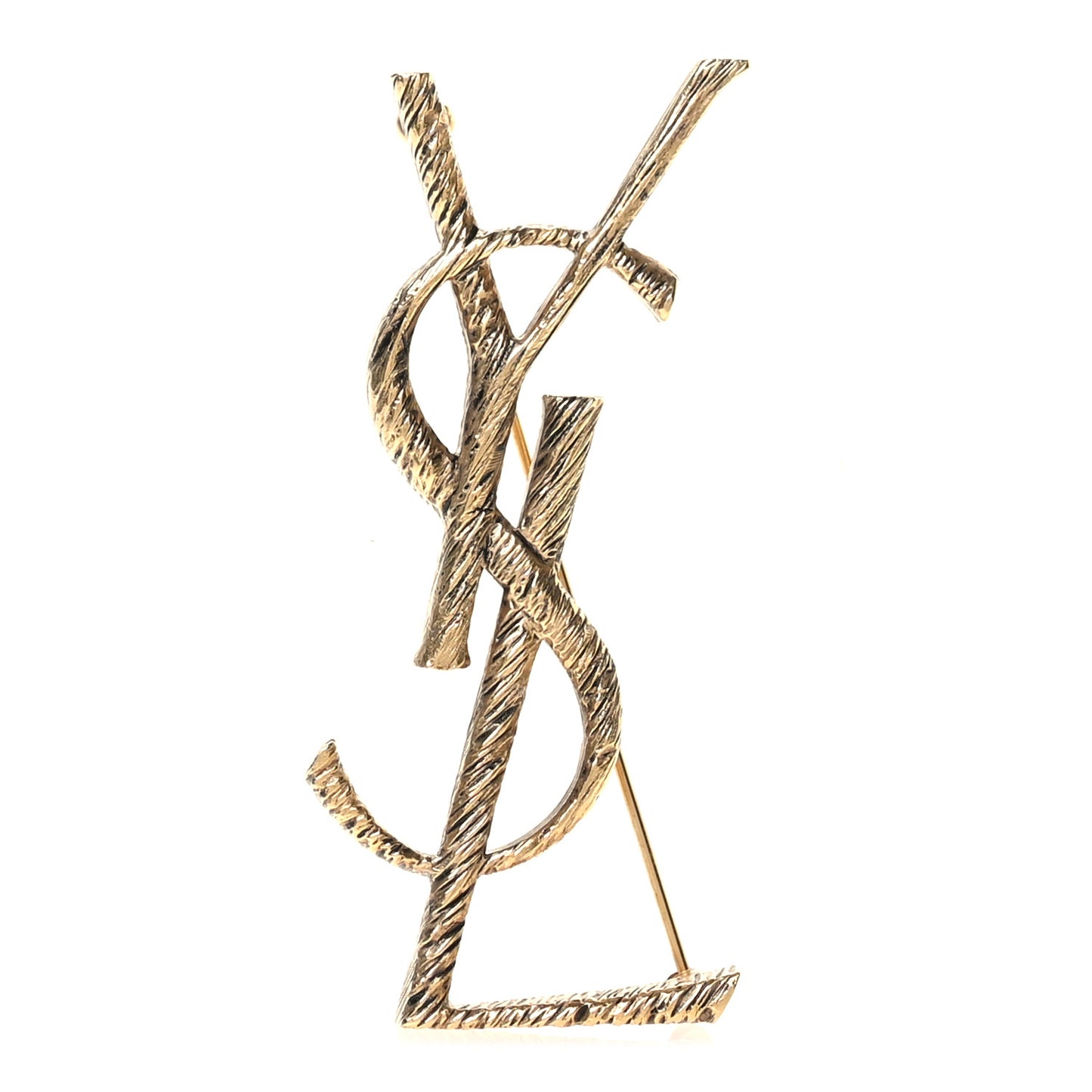 Brass Cassandre Opyum YSL Twisted Brooch Gold