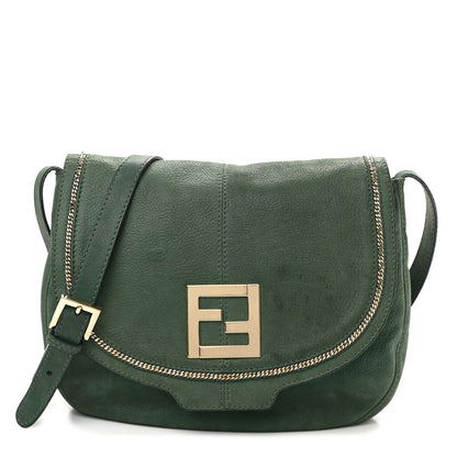 Fendi Metallic Calfskin Crossbody Green 1 of 14