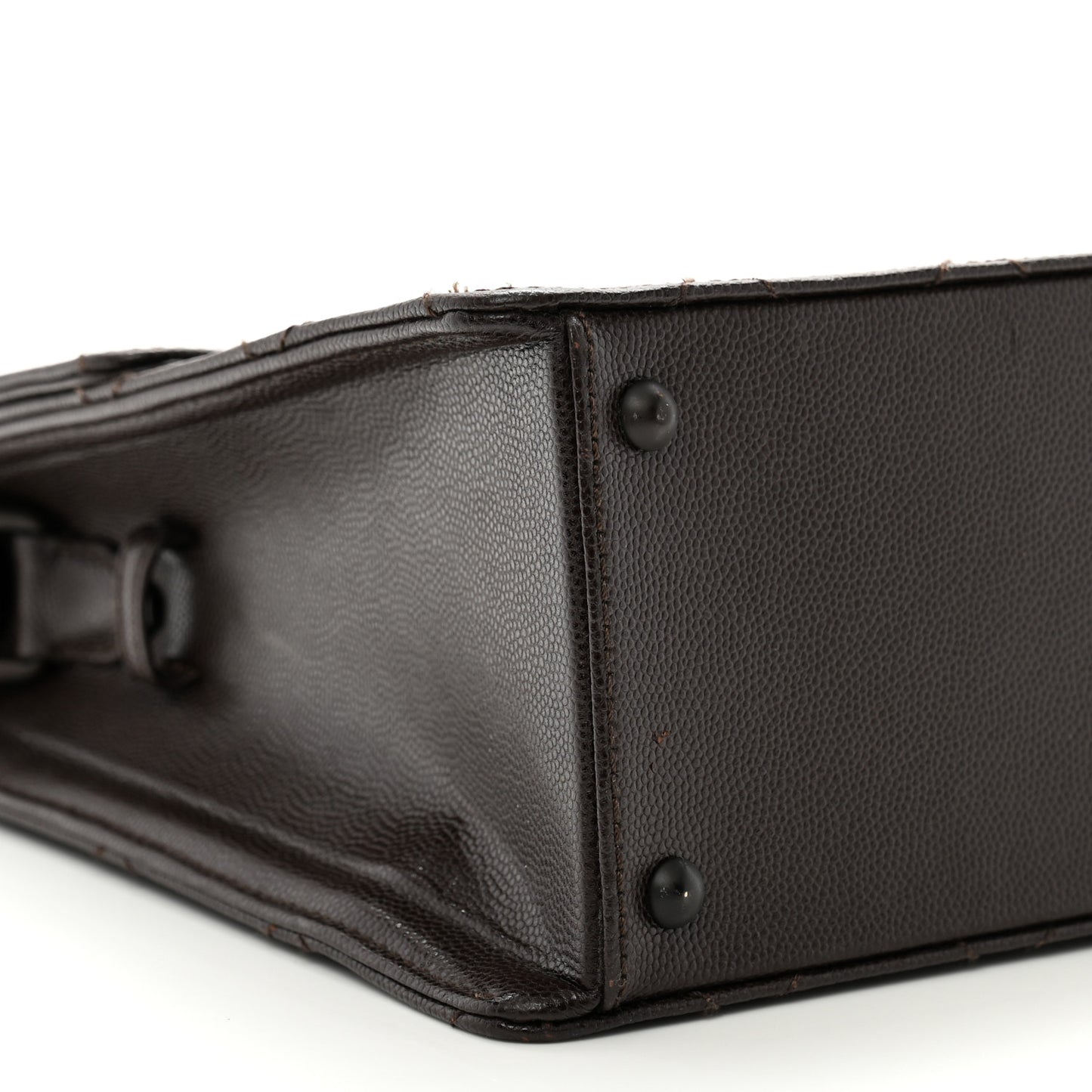 Caviar Diamond Stitched Flap Shoulder Bag Dark Brown