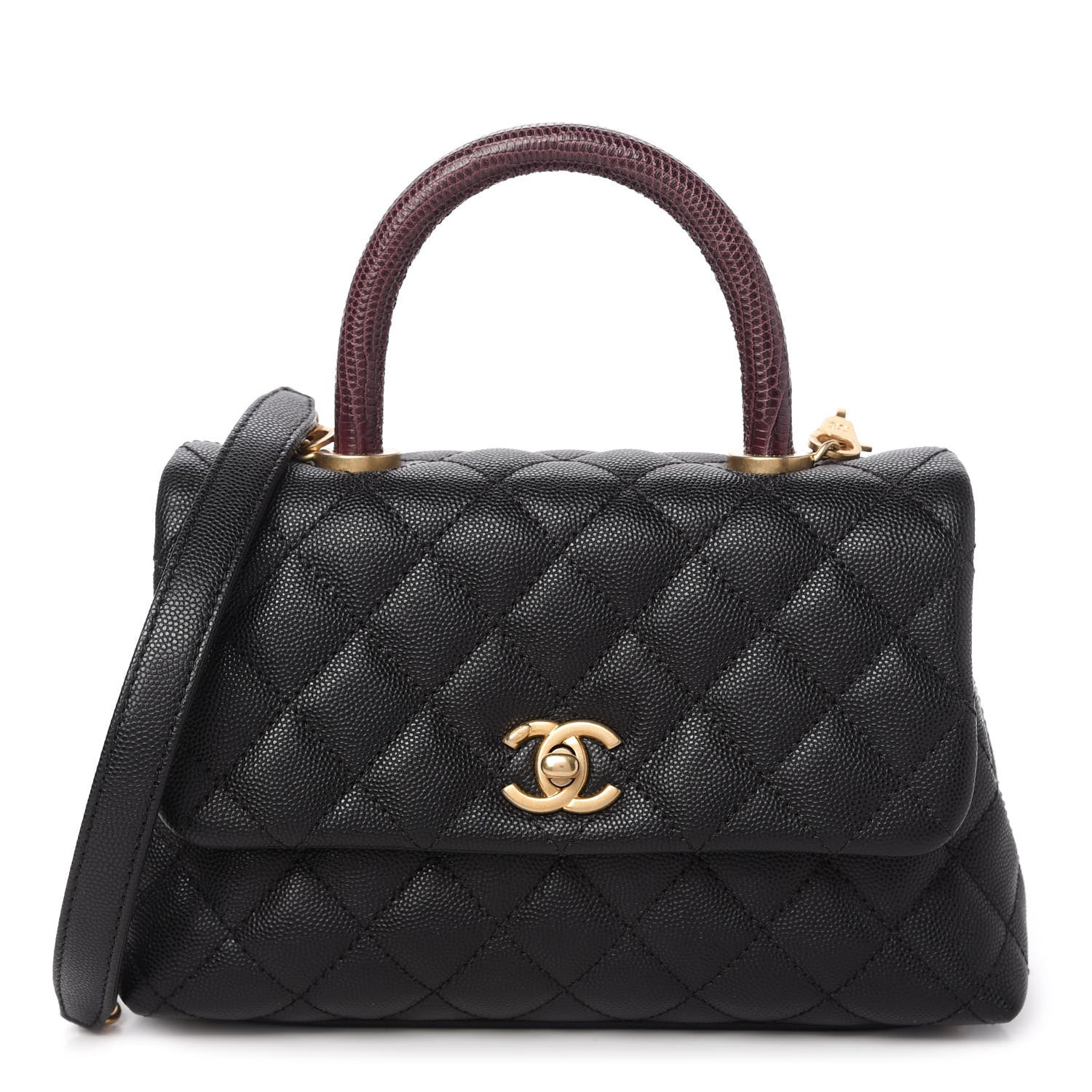 Chanel Caviar Lizard Quilted Mini Coco Handle Flap Black 1 of 11