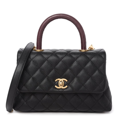 Chanel Caviar Lizard Quilted Mini Coco Handle Flap Black 1 of 11