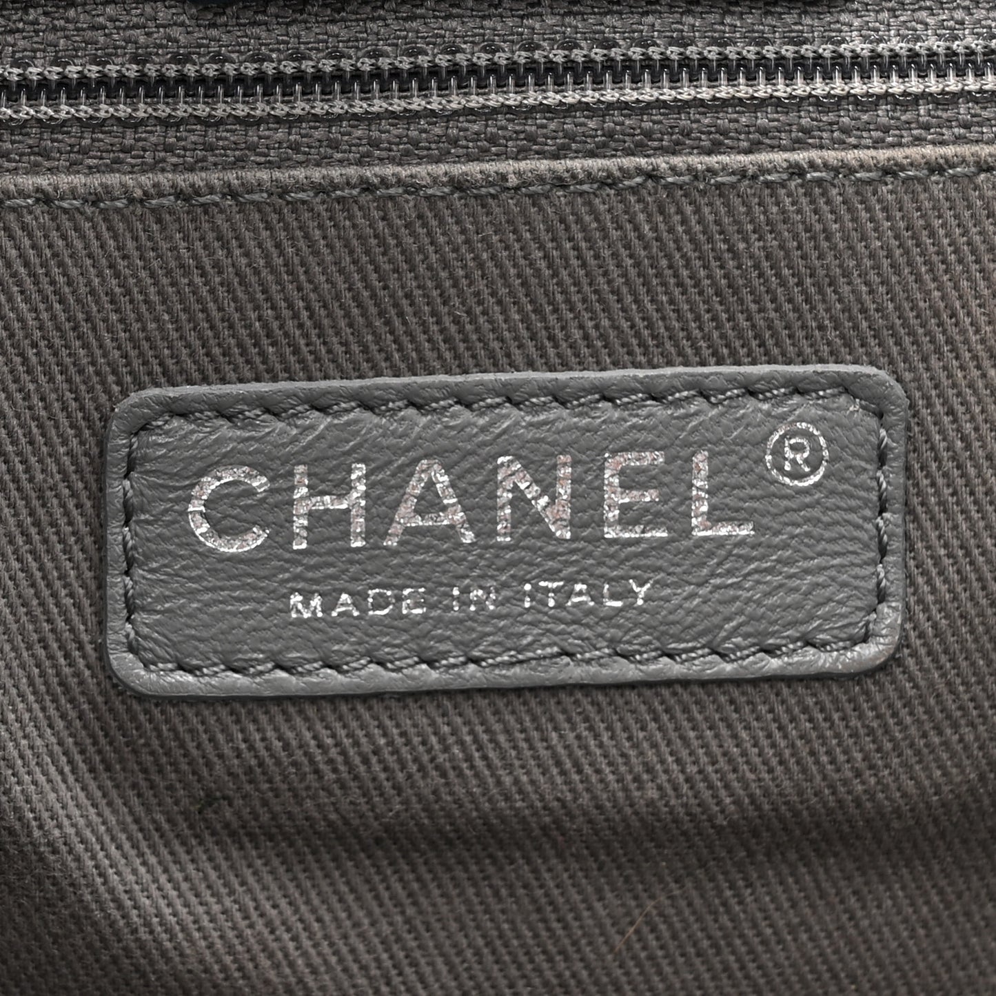 Iridescent Calfskin Quilted Small Sea Hit Tote Navy