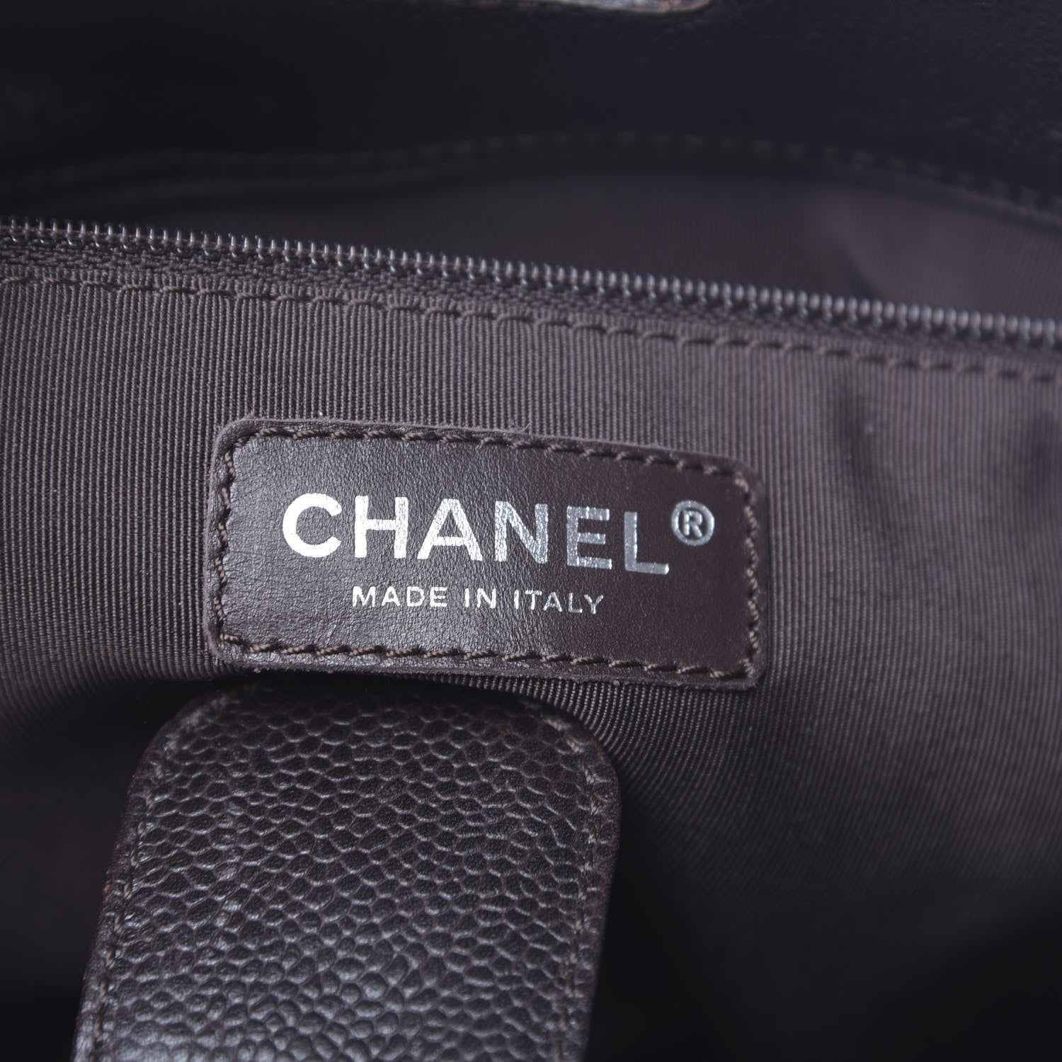 Chanel Caviar Quilted Petit Shopping Tote PST Dark Brown 6 of 11