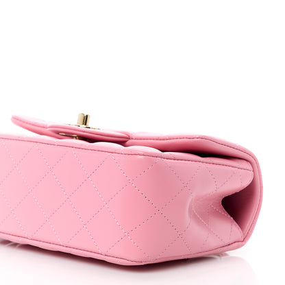 Chanel Lambskin Quilted Mini Top Handle Rectangular Flap Pink 10 of 10