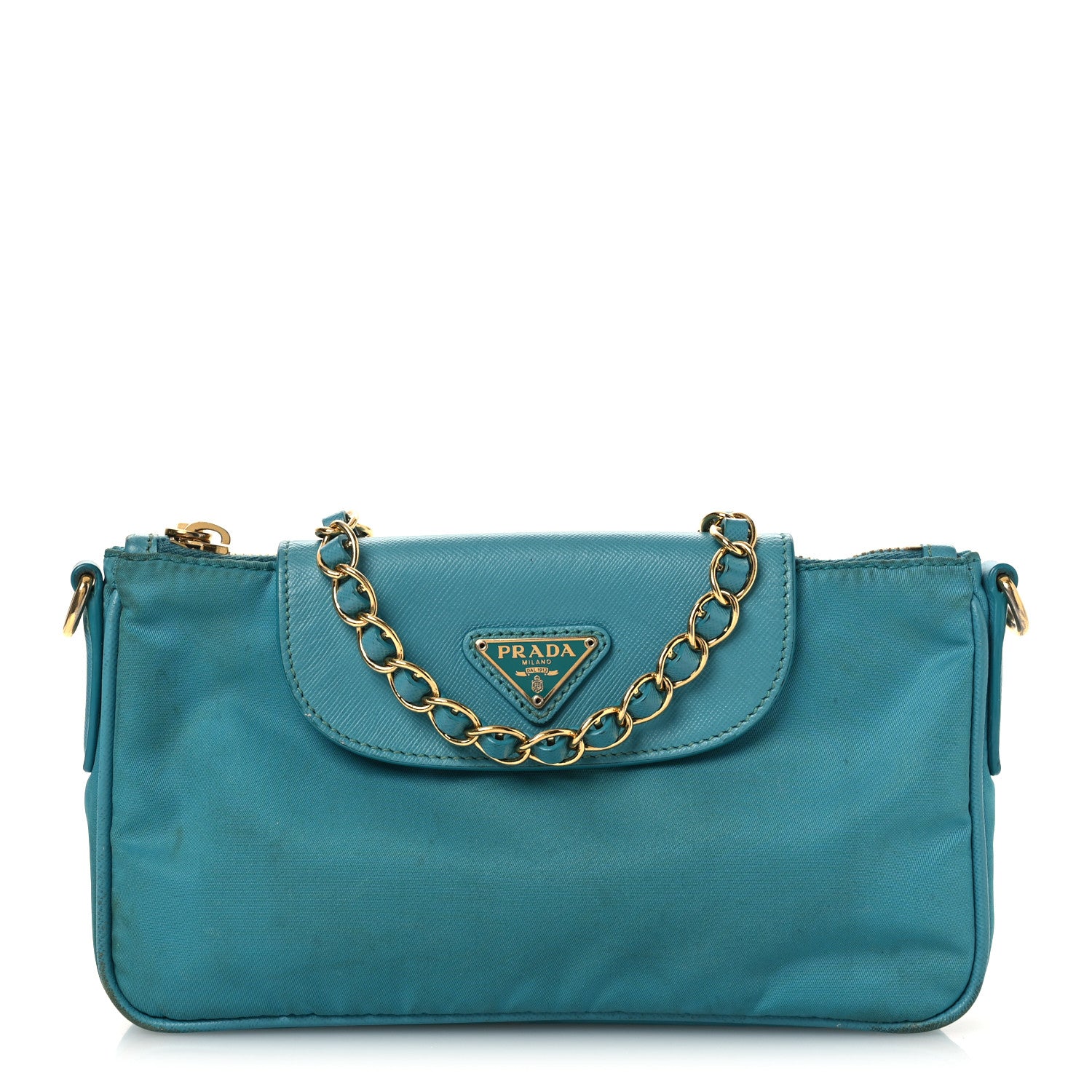 Prada Tessuto Nylon Saffiano Crossbody Bag Turchese 1 of 19