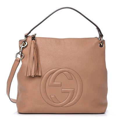 Gucci Pebbled Calfskin Large Soho Hobo Camelia 1 of 21