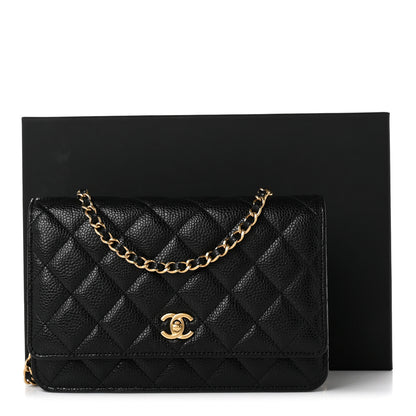 Chanel Caviar Quilted CC Turnlock Wallet On Chain WOC Black 12 of 12