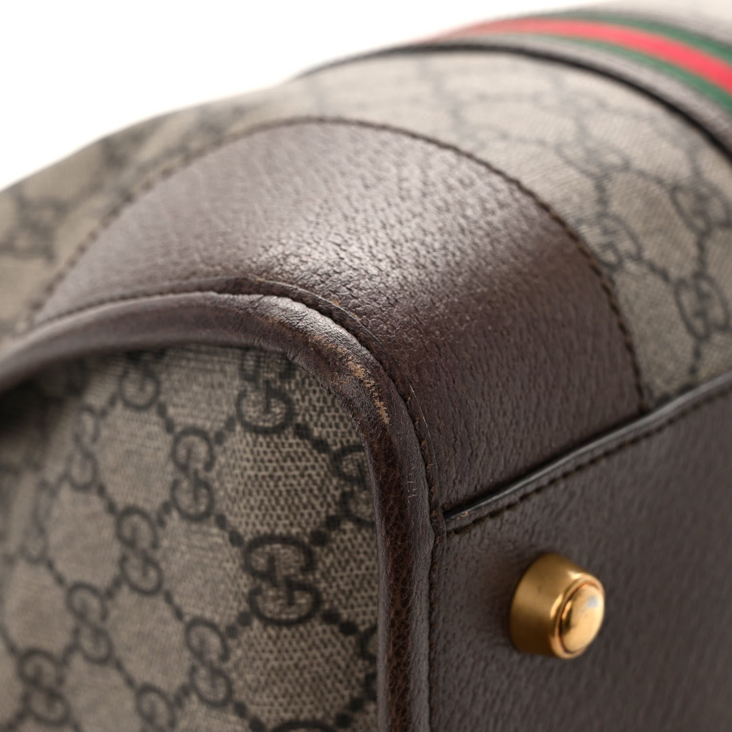 Gucci Soft GG Supreme Monogram Web Medium Duffle Bag Beige New Acero Crop 11 of 12