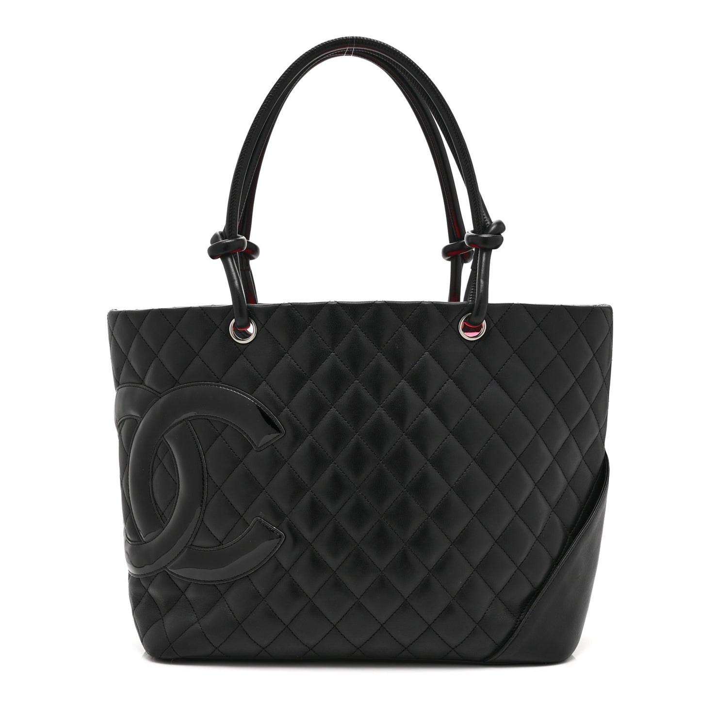 Calfskin Quilted Large Cambon Tote Black
