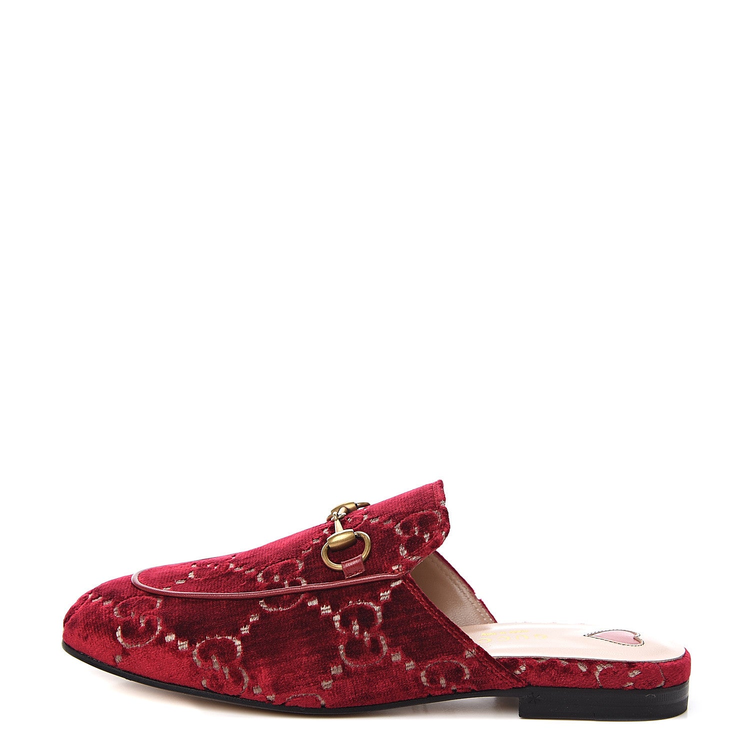Gucci Velvet GG Monogram Womens Princetown Slippers 35.5 Red Cipria 1 of 9