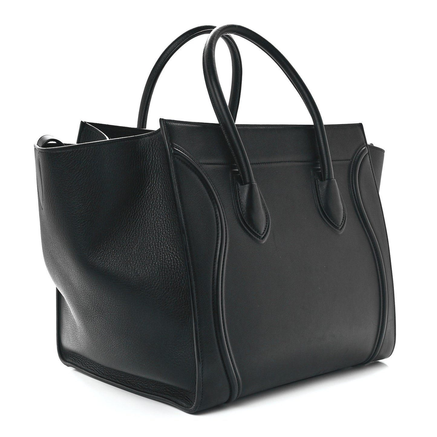 Grained Calfskin Medium Phantom Luggage Black