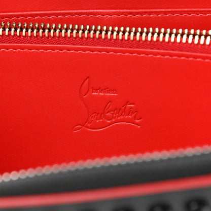Christian Louboutin Calfskin Panettone Spiked Zip Around Wallet Black 6 of 7