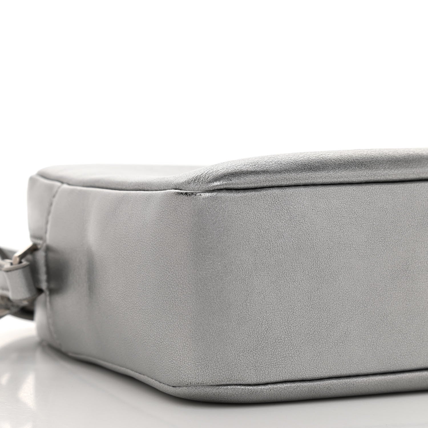 Saint Laurent Metallic Calfskin Monogram Small Lou Camera Bag Silver 8 of 11