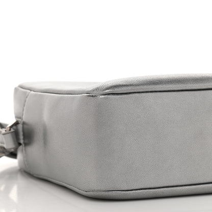 Saint Laurent Metallic Calfskin Monogram Small Lou Camera Bag Silver 8 of 11