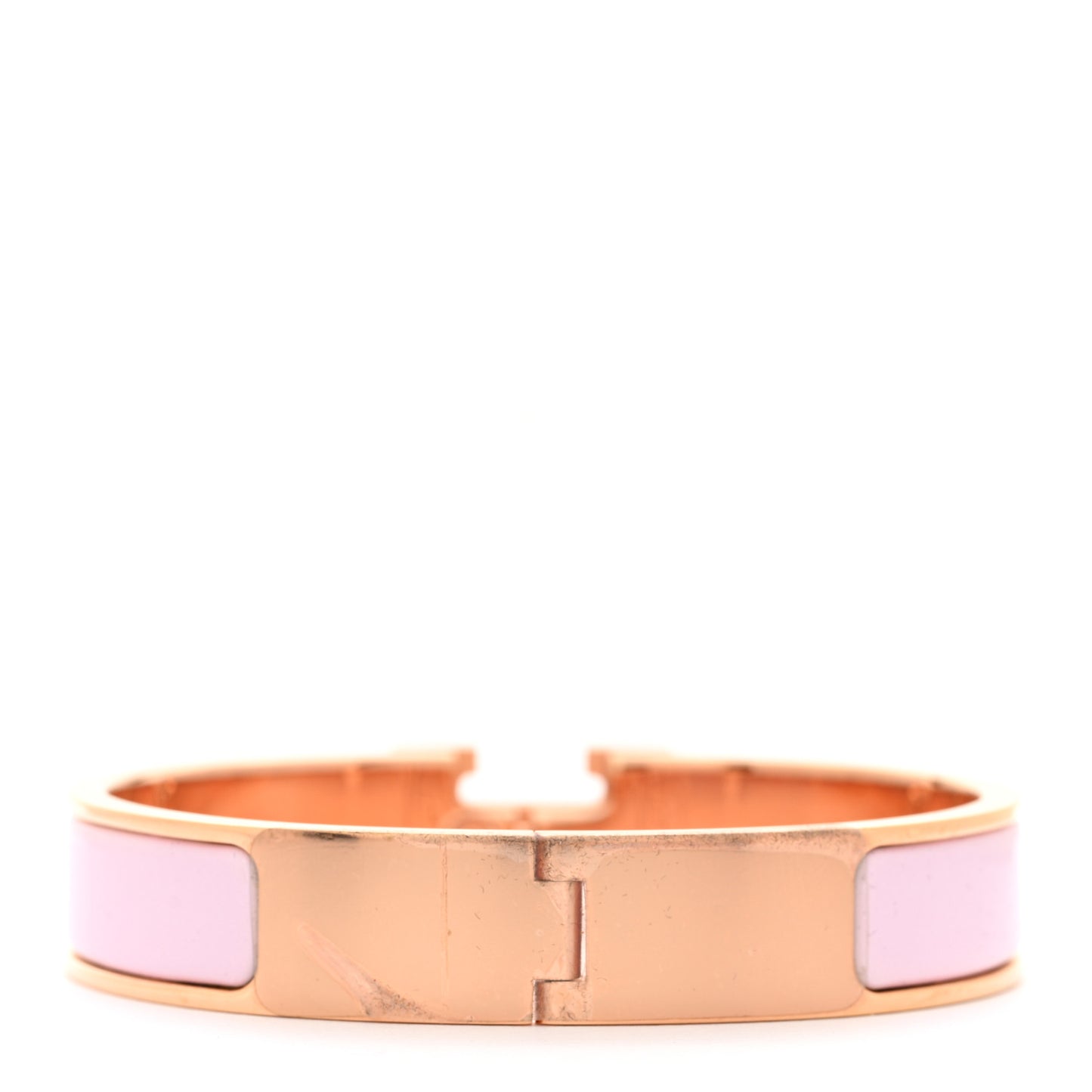Enamel Narrow Clic Clac H Bracelet PM Rose Candeur