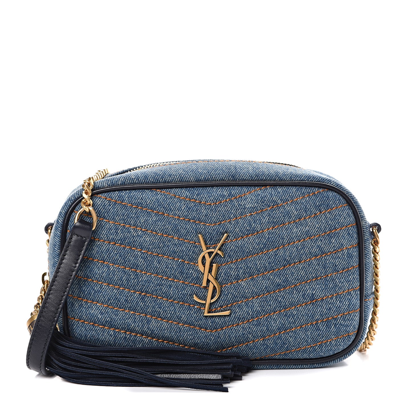 Denim Matelasse Monogram Mini Lou Camera Bag California Blue