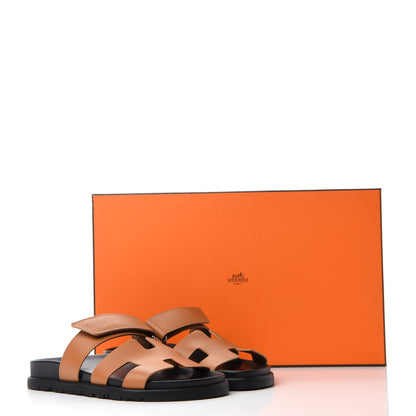 Hermes Calfskin Womens Chypre Sandals 36 Gold 9 of 9