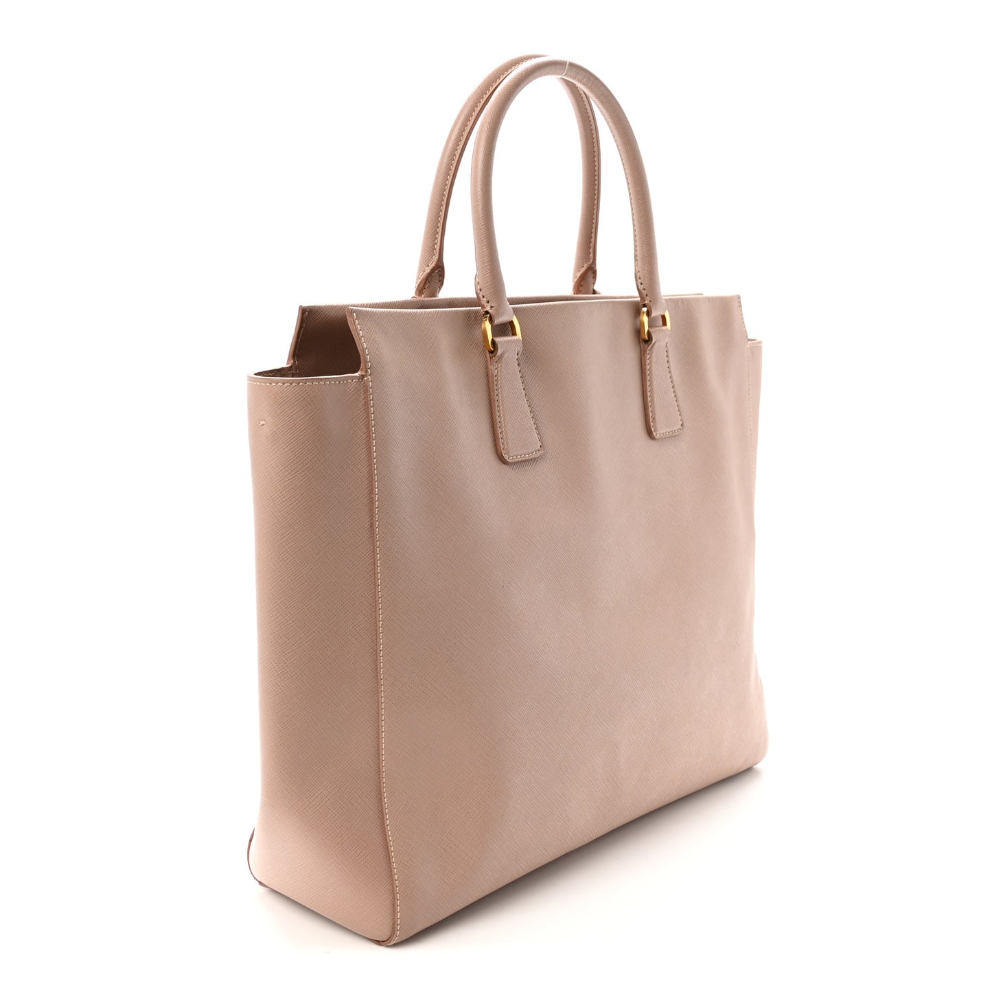 Saffiano Soft Calfskin Double Handle Satchel Cipria