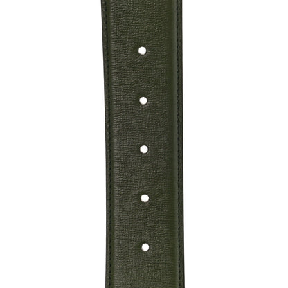 Gucci Azalea Calfskin Enamel Monochrome Double G 40mm Belt 75 30 Military Wood 4 of 5