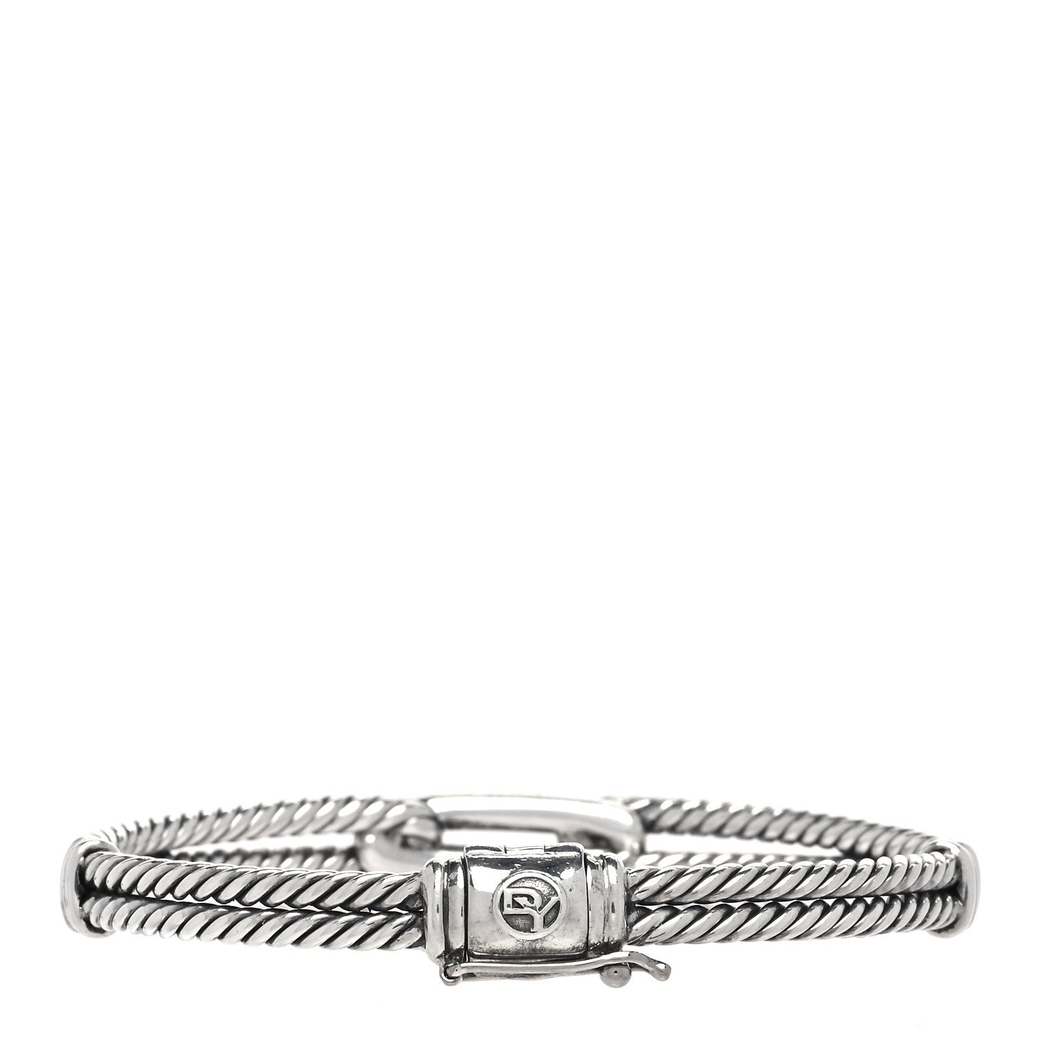 David Yurman Sterling Silver Pave Black Diamond Mini Loop Labyrinth Bracelet 3 of 5