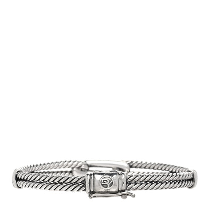 David Yurman Sterling Silver Pave Black Diamond Mini Loop Labyrinth Bracelet 3 of 5