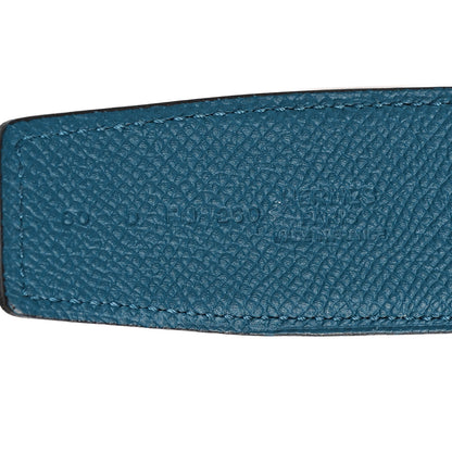 Hermes Epsom 32mm Belt Strap 80 Deep Blue Vert Bosphore 3 of 6