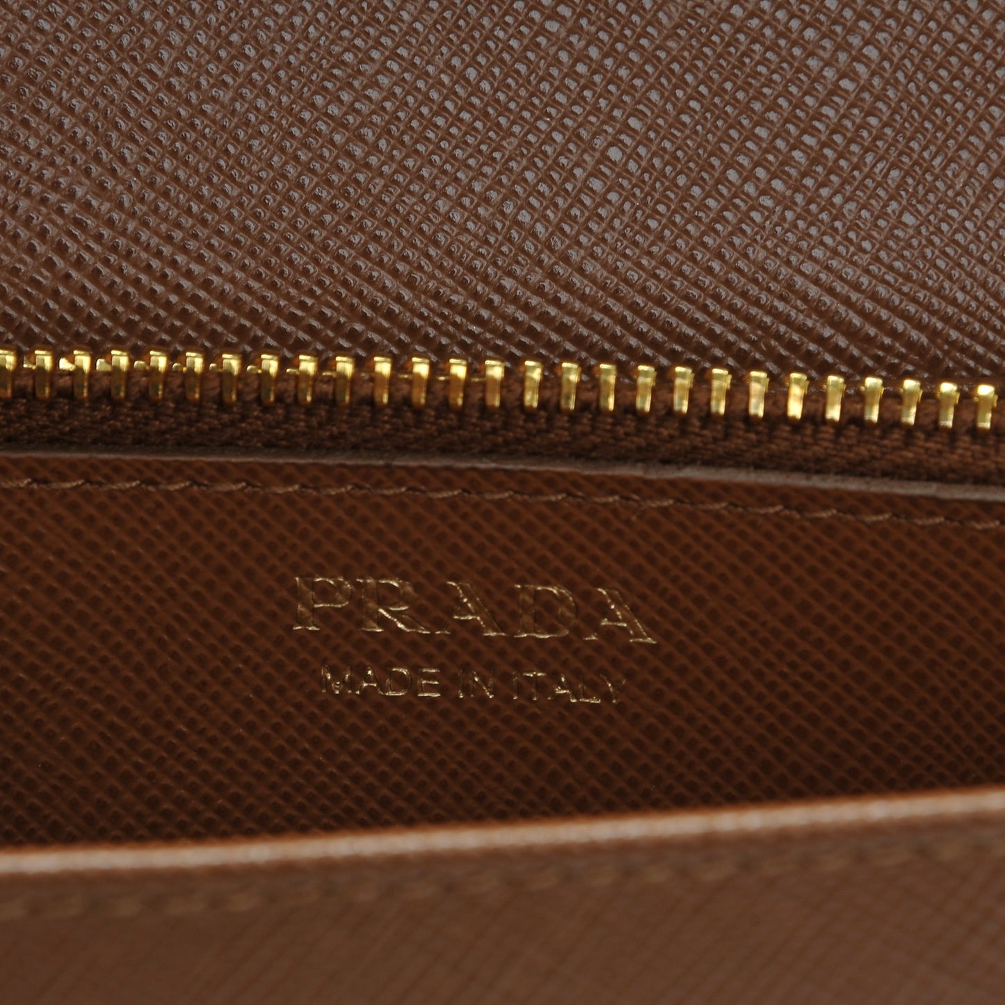 Saffiano Lux Chain Wallet Camel